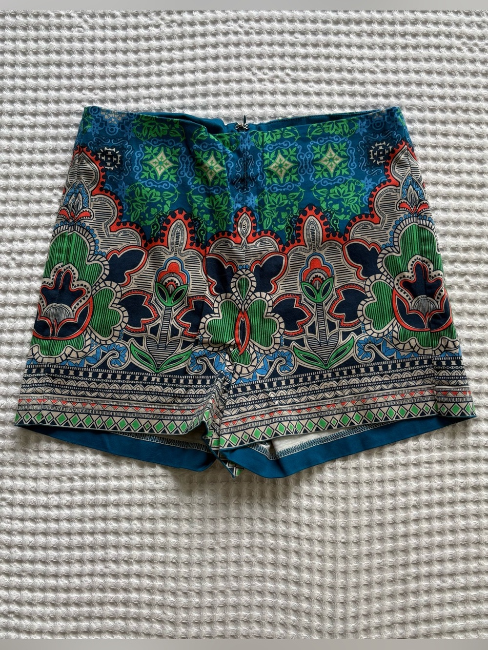 Flying Tomato Bohemian Print High Waisted Shorts Zip Back Festival Artsy XS/S